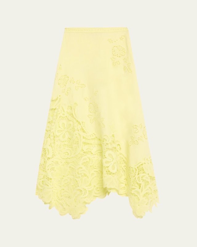 Rae Lace Linen Midi Skirt